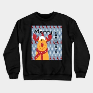 Merry Christmas, Rudolph, Snowflake, Reindeer Christmas Cards & other Products Crewneck Sweatshirt